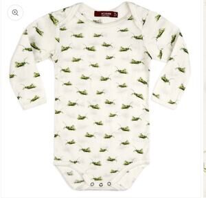 Milkbarn Organic Long Sleeve One Piece, Grasshopper, NWT